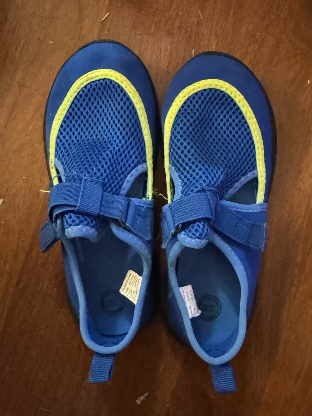 wonder nation Blue Kids Water Shoes Slip-On Hook & Loop size 11-12